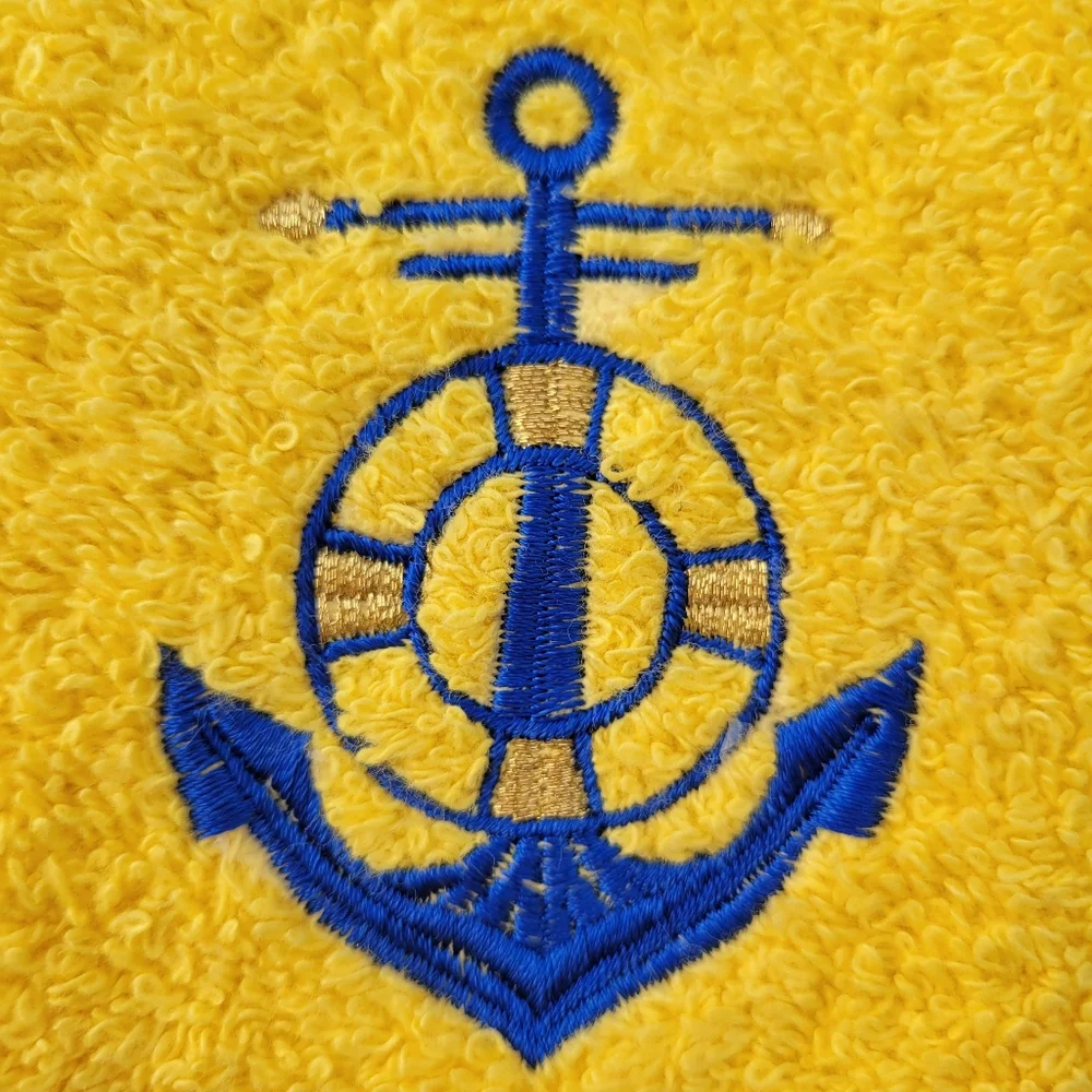 Vintage Avanti Yellow Nautical Hand Tip Towel NOS/NWT